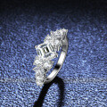 925 Sterling Silver Princess Cut Four-Prong Moissanite Ring for Women-0-2