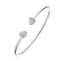 wholesale Sterling Silver Korean Fashion Elegant Heart-shaped Moissanite Bracelet for Women, Trendy Internet-famous Live Streaming Love-themed Accessory Gift-0-4