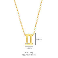wholesale S925 Sterling Silver Virgo Constellation Pendant Necklace For Women, Ins Hot-selling Cross-border Collarbone Chain-A2283-Gemini 925 silver