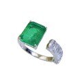 wholesale Metal material first, Zhuo Zhifan Jewelry new women's simulated emerald open ring,,-0-4