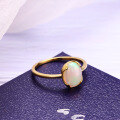 wholesale 18K Gold Simple Oval Natural Opal Ring for Women, Elegant and Niche Direct from Yili Jewelry Source Factory-0-2