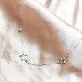 wholesale S925 Sterling Silver Star Necklace Fashion Classic Five-Point Star Retro Elegant Temperament INS Style Collarbone Chain Gift-0-1