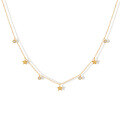 wholesale K925 Sterling Silver Gold-Plated Five-Pointed Star Pendant Necklace with Inlaid Diamonds-0-4