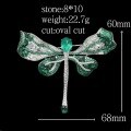wholesale 925 Silver Gold-Plated High Carbon Diamond Cindy Chao Muzo Green Dragonfly Fashion Niche Women's Brooch-0-1