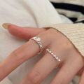 wholesale S925 Sterling Silver Minimalist Flat Bead Open Ring for Women, Korean Summer New Fashion Versatile High-End Band-0-3