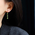 wholesale Vintage-style natural jade pearl teardrop gemstone drop earrings for women, party earrings wholesale-0-3