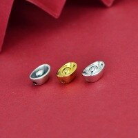 wholesale 925 Sterling Silver Retro Chinese Style Wealth-Attracting Small Ingot Bracelet Beads DIY Handmade Braided Cord Spacer Jewelry Accessories Wholesale-Single silver ingot (without string)