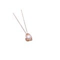 wholesale Silver fashion versatile love pendant pure chain necklace for women, small minimalist design, elegant and sweet freshwater pearl accessory wholesale-0-4
