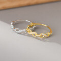 wholesale S925 Sterling Silver Infinite Love Chain Diamond Ring, Adjustable Twisted Figure-8 Ring R01112-0-0
