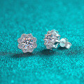 S925 Silver Moissanite Sunflower Earrings, Cute and Sweet Gift-0-0