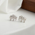 wholesale S925 sterling silver unique small elephant stud earrings, new simple and cute animal earrings wholesale and dropshipping-0-2