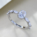 wholesale S925 Silver NewRing Women's RingOval Egg-shaped Diamond Ring Wholesale Cross-border Live-0-2