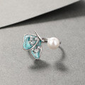 wholesale S925 Sterling Silver Korean and Japanese Minimalist Style Pearl Butterfly Adjustable Ring for Women, Simple and Elegant Gift-0-2