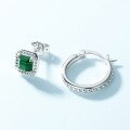 wholesale S925 Sterling Silver Gold Plated White Gold Plated Malachite Japanese Light Luxury Style Women's Asymmetric Earrings Wholesale-0-3