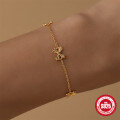 wholesale S925 Sterling Silver Bow-shaped Rhinestone Bracelet, Versatile European French Style, Trendy and Popular-0-3