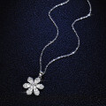 925 Silver Pendant with 1-Carat Moissanite Women's Camellia Necklace-0-0