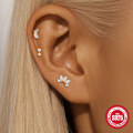 wholesale S925 Sterling Silver Crown Marquise Opal Diamond Flat Spiral Cartilage Ear Stud-0-2