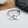 wholesale S925 Sterling Silver Creative Double-layer Lock Cross Pendant Choker Ring, Da Dong Men Korean Internet-famous Ring-0-1