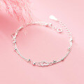 wholesale Metal Material: S925 Silver Double-Layer Heart Bracelet, Japanese and Korean Style Round Bead Pearl, Best Friend Matching Sweet Accessory S4368-0-1