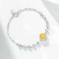 S925 Silver Women's Jewelry Set with Yellow Diamonds, Baguette, Radiant, Princess Cuts-0-2