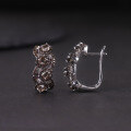 wholesale S925 Sterling Silver Vintage Gothic Style Earrings Inlaid with Natural Colored Gemstone Crystal Topaz-0-4