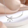 wholesale S925 Sterling Silver Elegant Bow Necklace for Women, High-End European and American Fashion Designer Inspired Waterdrop Pendant Luxury-0-2
