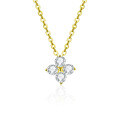 S925 Silver Moissanite Four-Leaf Clover Pendant Necklace, Trending Ins Style-0-5