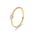 wholesale S925 Sterling Silver Plated with Moissanite Relaxed Sense Small Ring Golden Dawn Series Niche Trend Ring-0-2