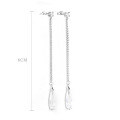 wholesale S925 Sterling Silver Korean-style Water Drop Earrings for Women, Small and Unique Design Long Tassel Earrings, Douyin Viral Ear Wholesale-0-5