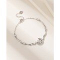 wholesale 925 Sterling Silver Wisteria Flower Bracelet for Women, Summer Luxury Diamond-Accented Small High-End Hand Jewelry, Couple's Gift for Girlfriend-0-11