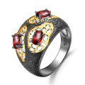 wholesale S925 silver Italian designer ring with vintage style and high-end feel, featuring natural amethyst-0-6