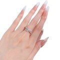 wholesale S925 silver three-circle wrap 10-point brushed stackable ring, fashionable and versatile elegant style-0-4