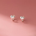 wholesale S925 Sterling Silver Fresh, Sweet, and Lovely Style Exquisite Minimalist Small Heart Ear Studs M05613-0-2