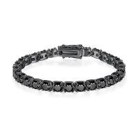 wholesale S925 Sterling Silver Black Moissanite Hip Hop Tennis Chain Bracelet 2/3/4/5/6/65mm European and American Jewelry-2mm black moissanite bracelet  6.5 inches (approximately 16.5cm)