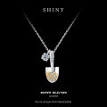 S925 Silver Shovel Series Small Spade Mossan Necklace for Women, Minimalist Luxury Design-0-4