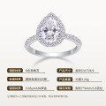 925 Silver Cross-border Hot-Sell Waterdrop Moissanite Ring Factory Wholesale-0-4