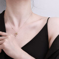 925 Sterling Silver Lace Firework Zircon Fringe Star Pendant Necklace-0-2