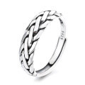 wholesale S925 Sterling Silver Retro Minimalist Geometric Line Ring, Ins Fashion Commuter Trendy Versatile Women's Ring-0-6