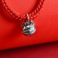 wholesale Metal material pure silver dragon zodiac bell birth year pendant DIY bracelet red cord accessory keychain charm-0-1