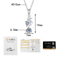 S925 Silver Moissanite Mini Pearl Necklace, Wholesale Luxury Style-1 carat moissanite  925 silver