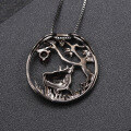 wholesale 925 Silver Designer Chinese Zodiac Ox Pendant with Natural Gemstone Necklace-0-3