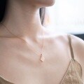 wholesale 925 silver Korean-style light luxury autumn and winter style pink crystal necklace, ins style minimalist and versatile pendant collarbone chain for women wholesale-0-1