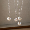 wholesale S925 Silver Nalan Fresh Sweet Ins Style Niche Design Rose Baroque Pearl Necklace Y02079-0-0