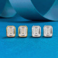 wholesale Metal: 925 Silver, Style: European and American Cross-Border, Size: 6*8mm Rectangular Pagoda Ear Studs, Classic Fashion Item-0-2