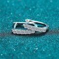 Sterling Silver Platinum-Plated High-End Precision Pavé Stud Earrings for Women, Hypoallergenic-0-0