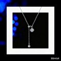 Sterling Silver Moissanite Adjustable Tassel Pendant Necklace for Women-0-2