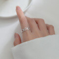 wholesale S925 Sterling Silver Sweet Heart Ring Korean Style Elegant Design Hollow Heart-shaped Women's Ring J9012-0-2