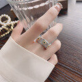 wholesale S925 Silver Retro Fashion Striped Sunflower Creative Design Open Ring-0-3