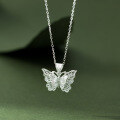 wholesale 990 Sterling Silver Fresh Sweet Ins Style Exquisite Design Hollow Lace Butterfly Pendant Y01581-0-3