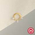 wholesale S925 Sterling Silver Open Cartilage Hoop with Zircon Rhinestone for Nose Ear Piercing-0-3
